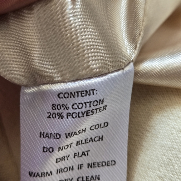 Knitted Dove -Anthropologie Cream Cotton Sweater Jacket, Oversized Buttons. Sm - Picture 12 of 14